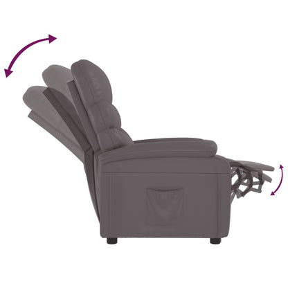 Fauteuil verstelbaar kunstleer grijs