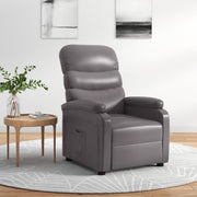 Fauteuil verstelbaar grijs kunstleer
