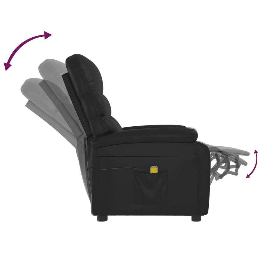 Massagestoel Kunstleer Zwart