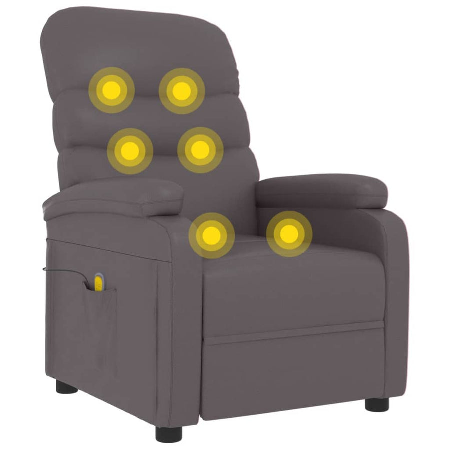 Massagestoel kunstleer grijs