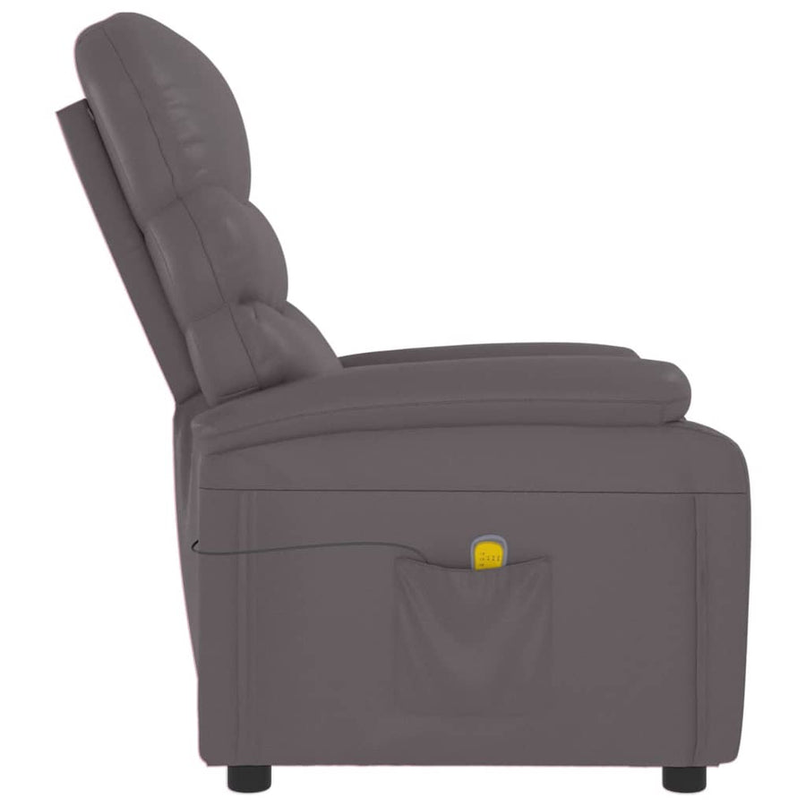 Massagestoel kunstleer grijs