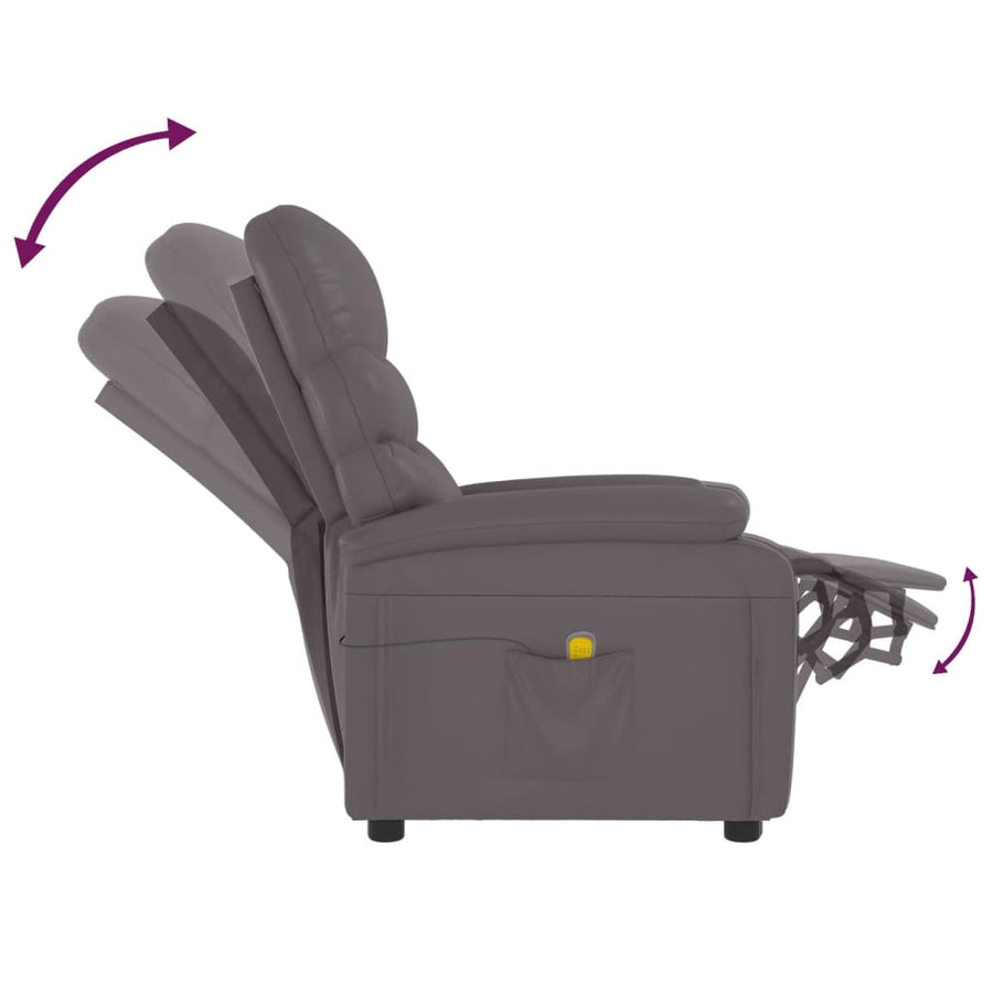 Massagestoel kunstleer grijs