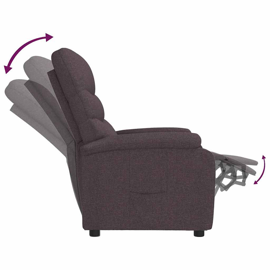 Fauteuil verstelbaar stof donkerbruin