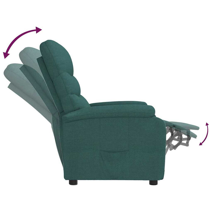 Fauteuil verstelbaar stof donkergroen
