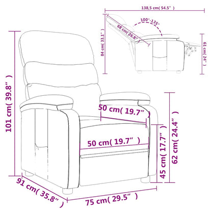 Fauteuil Verstelbaar Stof Taupe