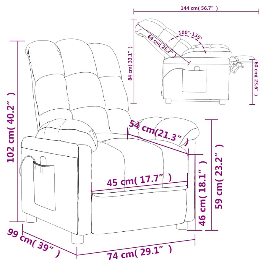 Massagestoel stof taupe