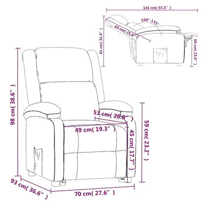 Fauteuil verstelbaar stof geel