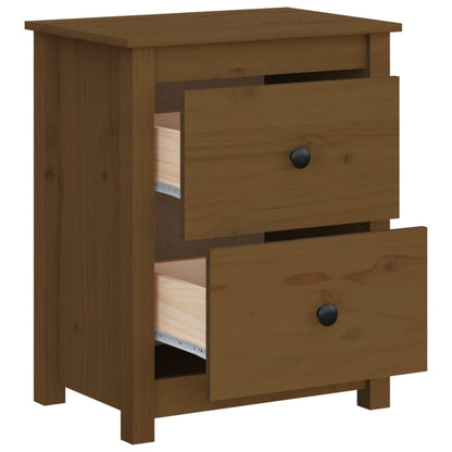 Nachtkastjes 2 St 50X35X61,5 Cm Massief Grenenhout Honingbruin