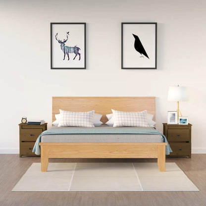 Nachtkastjes 2 St 50X35X61,5 Cm Massief Grenenhout Honingbruin