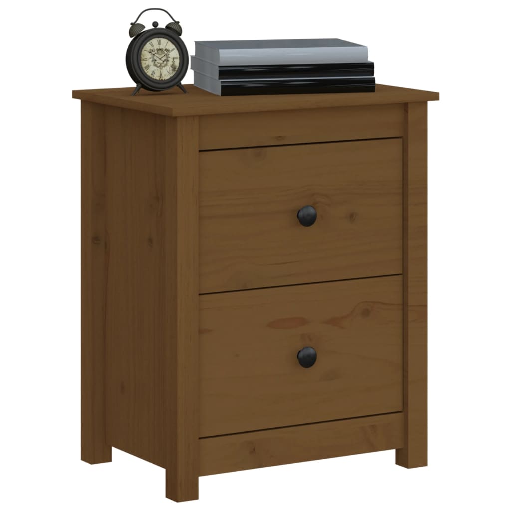 Nachtkastjes 2 St 50X35X61,5 Cm Massief Grenenhout Honingbruin