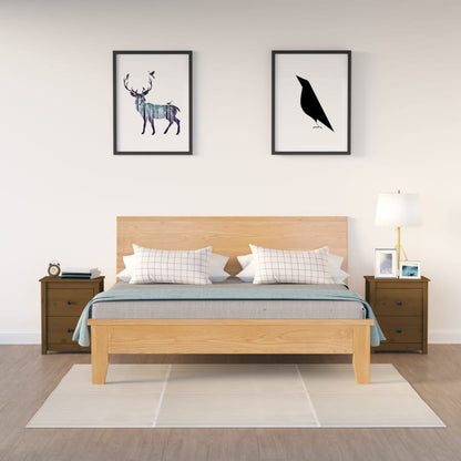 Nachtkastjes 2 St 50X35X61,5 Cm Massief Grenenhout Honingbruin