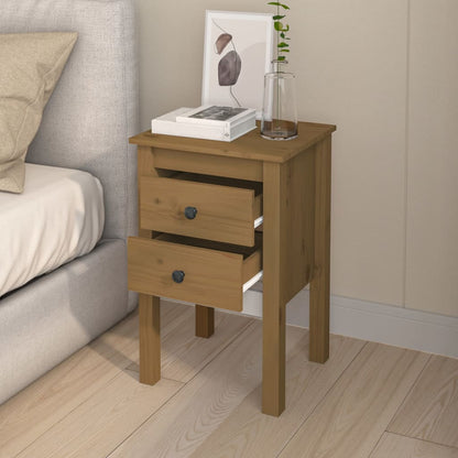 Nachtkastjes 2 st 40x35x61,5 cm massief grenenhout honingbruin 2 Honingbruin