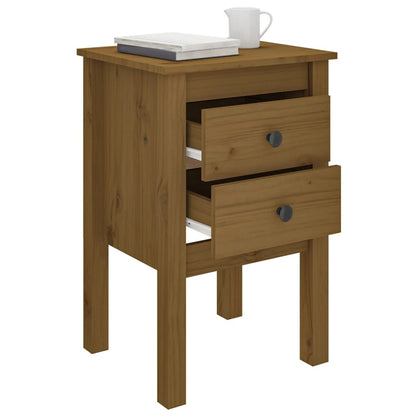 Nachtkastjes 2 st 40x35x61,5 cm massief grenenhout honingbruin 2 Honingbruin