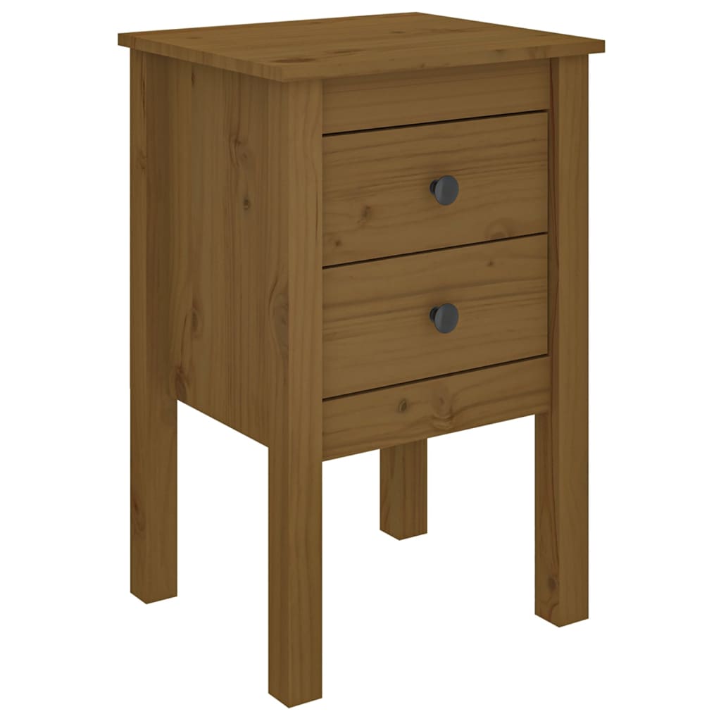 Nachtkastjes 2 st 40x35x61,5 cm massief grenenhout honingbruin 2 Honingbruin