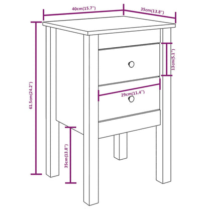Nachtkastjes 2 st 40x35x61,5 cm massief grenenhout honingbruin 2 Honingbruin