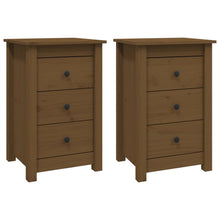 Nachtkastjes 2 St 40X35X61,5 Cm Massief Grenenhout Honingbruin