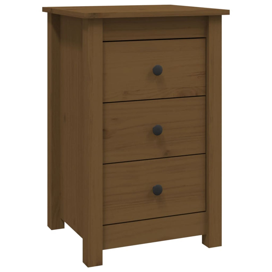 Nachtkastjes 2 St 40X35X61,5 Cm Massief Grenenhout Honingbruin