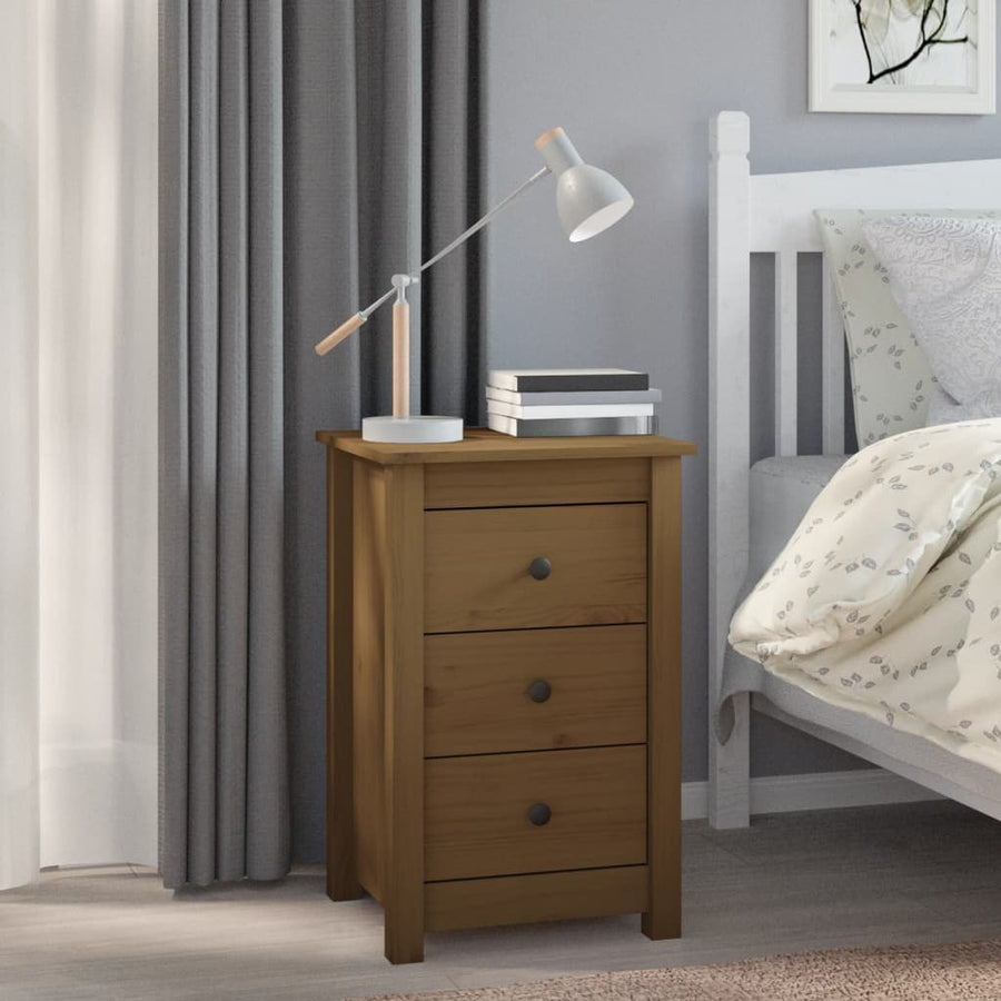 Nachtkastjes 2 St 40X35X61,5 Cm Massief Grenenhout Honingbruin