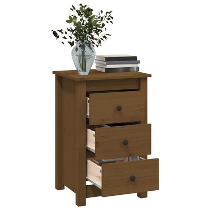 Nachtkastjes 2 St 40X35X61,5 Cm Massief Grenenhout Honingbruin