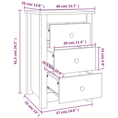 Nachtkastjes 2 St 40X35X61,5 Cm Massief Grenenhout Honingbruin