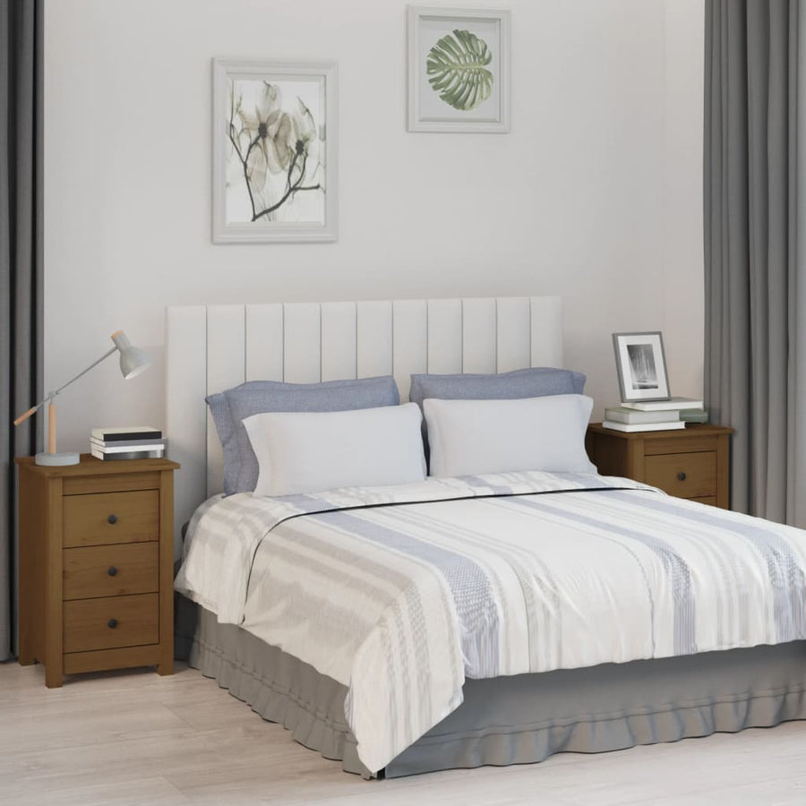 Nachtkastjes 2 St 40X35X61,5 Cm Massief Grenenhout Honingbruin