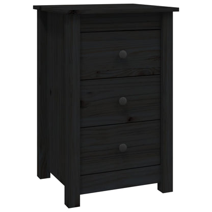 Nachtkastjes 2 St 40X35X61,5 Cm Massief Grenenhout Zwart