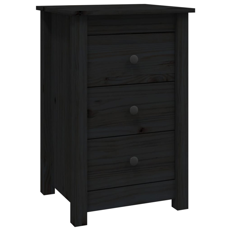 Nachtkastjes 2 St 40X35X61,5 Cm Massief Grenenhout Zwart
