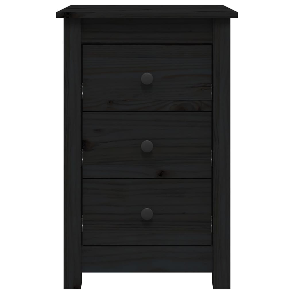Nachtkastjes 2 St 40X35X61,5 Cm Massief Grenenhout Zwart