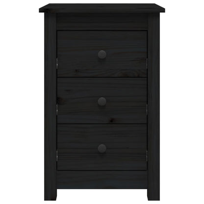 Nachtkastjes 2 St 40X35X61,5 Cm Massief Grenenhout Zwart