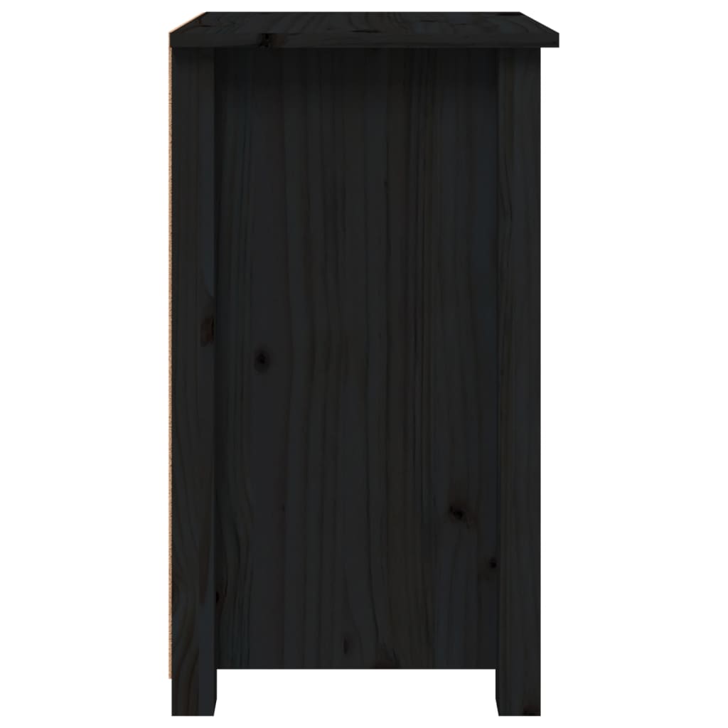 Nachtkastjes 2 St 40X35X61,5 Cm Massief Grenenhout Zwart