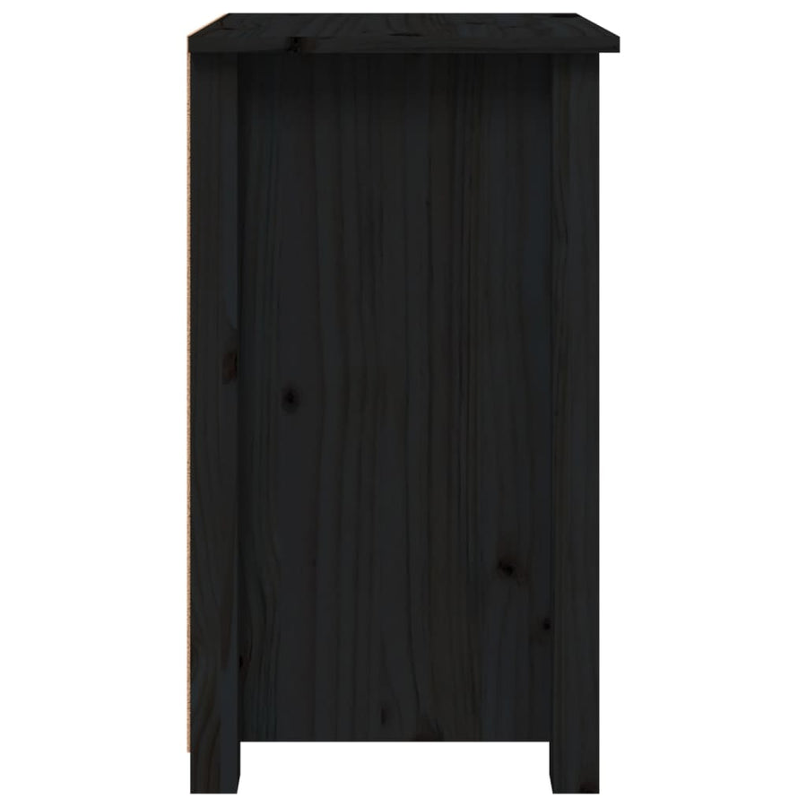Nachtkastjes 2 St 40X35X61,5 Cm Massief Grenenhout Zwart