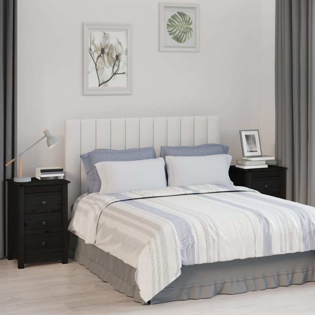 Nachtkastjes 2 St 40X35X61,5 Cm Massief Grenenhout Zwart