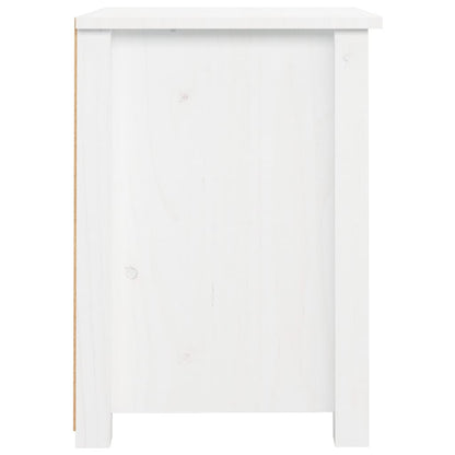 Nachtkastje 40X35X49 Cm Massief Grenenhout Wit