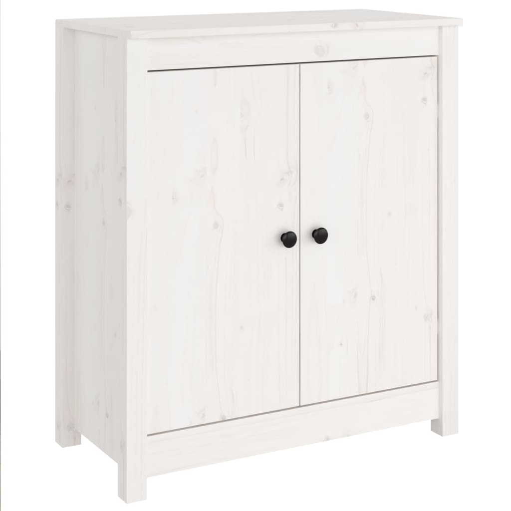 Dressoir 70X35X80 Cm Massief Grenenhout Wit