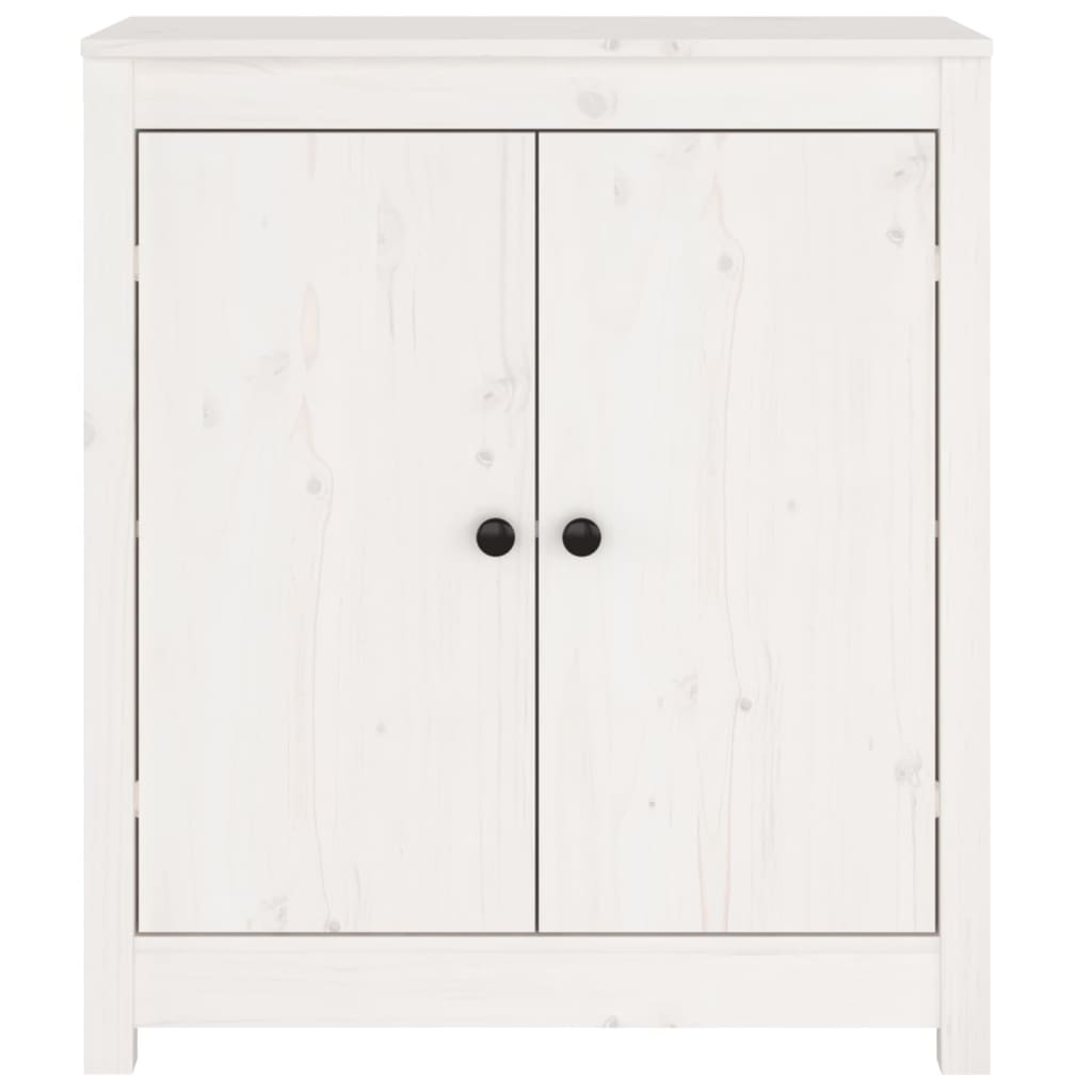 Dressoir 70X35X80 Cm Massief Grenenhout Wit