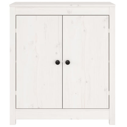 Dressoir 70X35X80 Cm Massief Grenenhout Wit