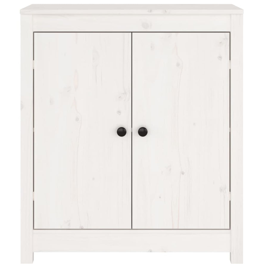 Dressoir 70X35X80 Cm Massief Grenenhout Wit