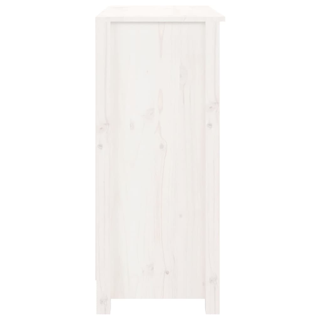 Dressoir 70X35X80 Cm Massief Grenenhout Wit