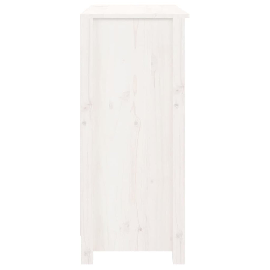 Dressoir 70X35X80 Cm Massief Grenenhout Wit