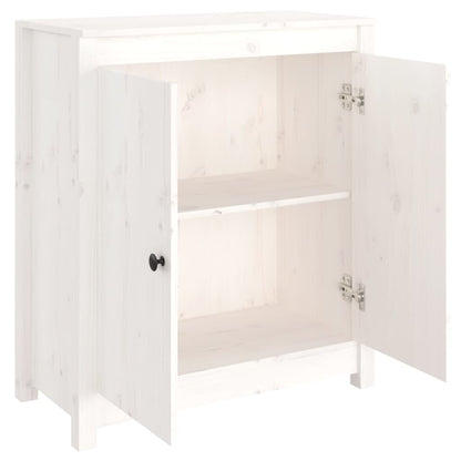 Dressoir 70X35X80 Cm Massief Grenenhout Wit