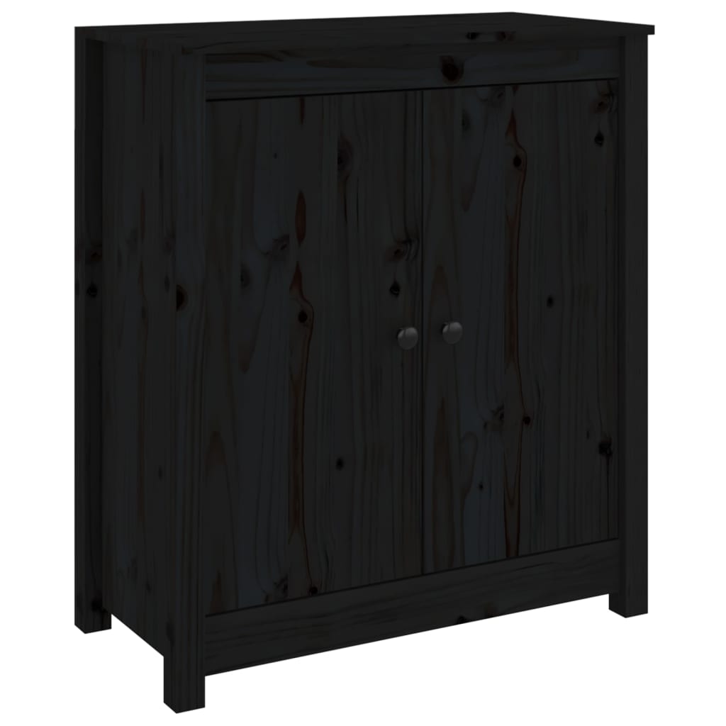 Dressoir 70x35x80 cm massief grenenhout zwart
