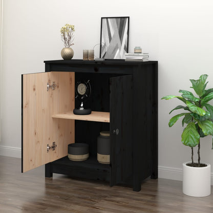 Dressoir 70x35x80 cm massief grenenhout zwart