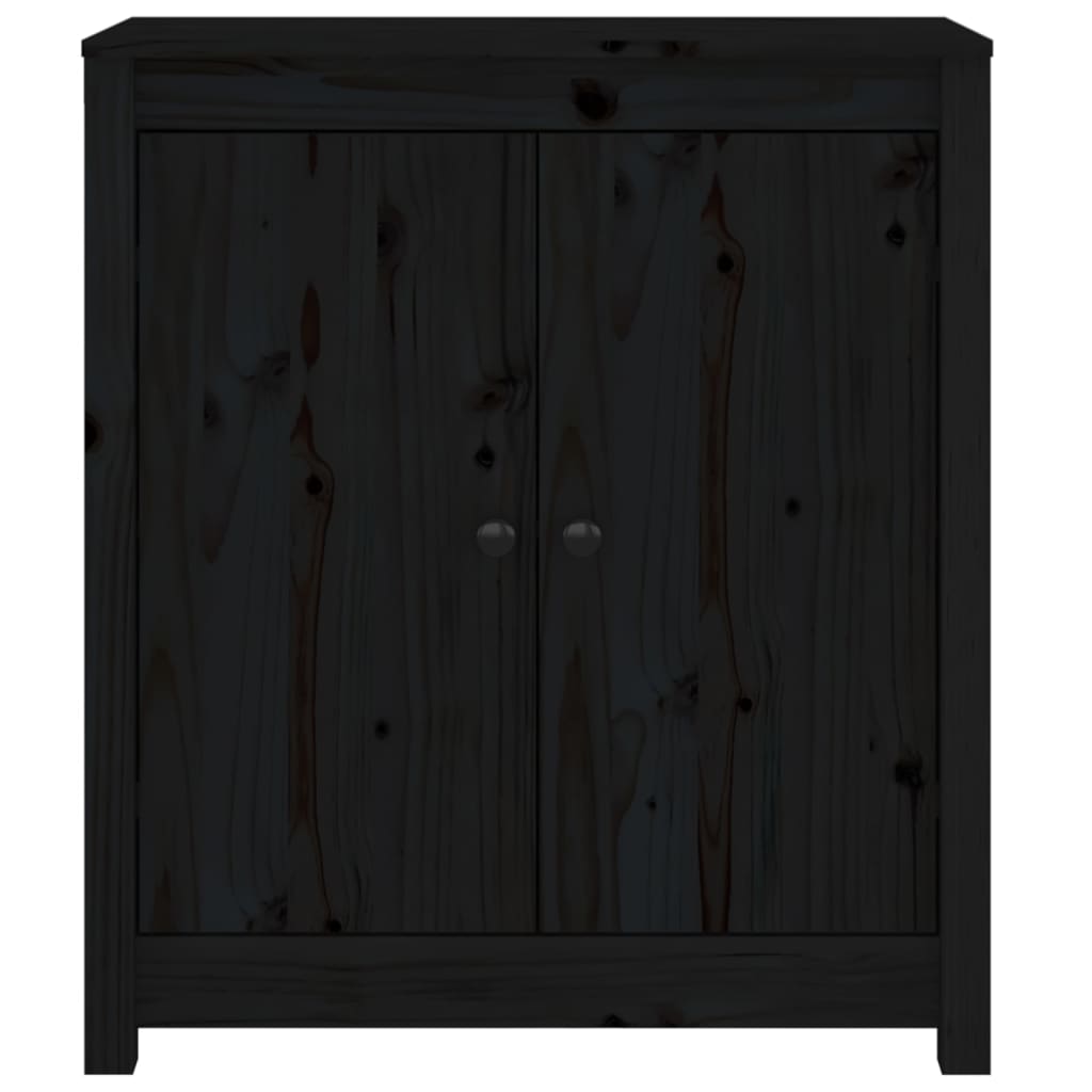 Dressoir 70x35x80 cm massief grenenhout zwart