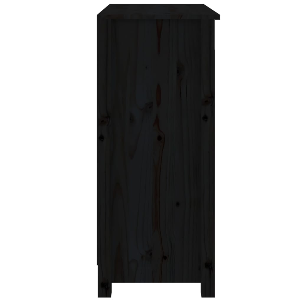 Dressoir 70x35x80 cm massief grenenhout zwart