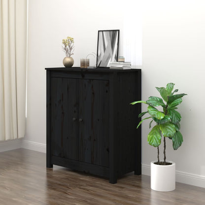 Dressoir 70x35x80 cm massief grenenhout zwart