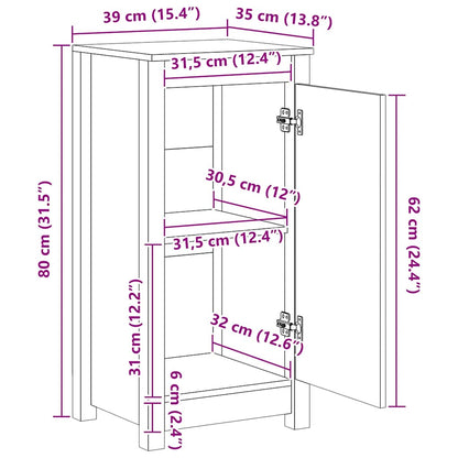 Dressoir 39x35x80 cm massief grenenhout