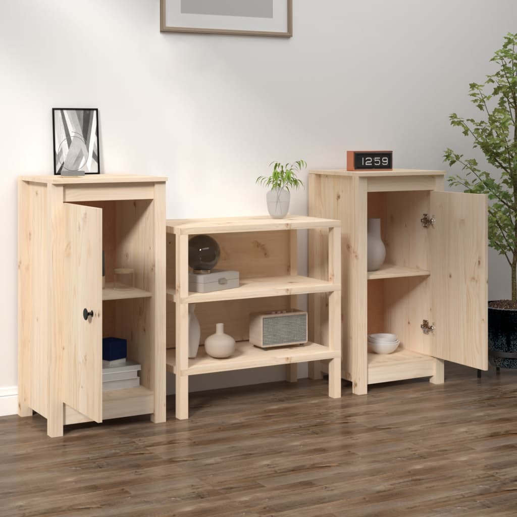 Dressoirs 2 St 40X35X80 Cm Massief Grenenhout