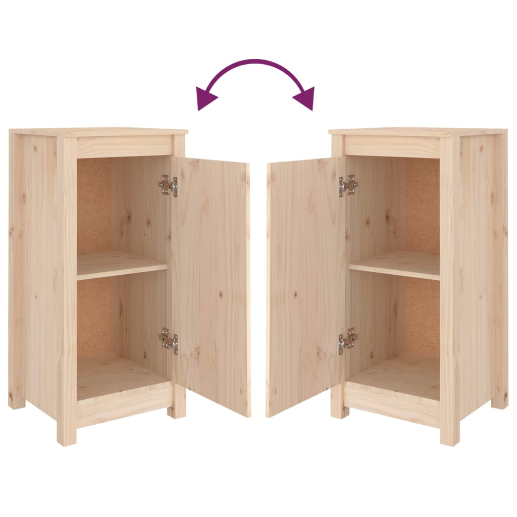Dressoirs 2 St 40X35X80 Cm Massief Grenenhout