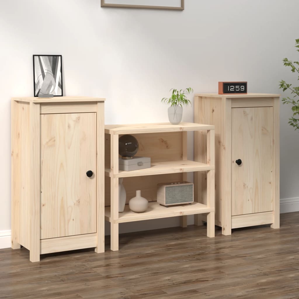 Dressoirs 2 St 40X35X80 Cm Massief Grenenhout