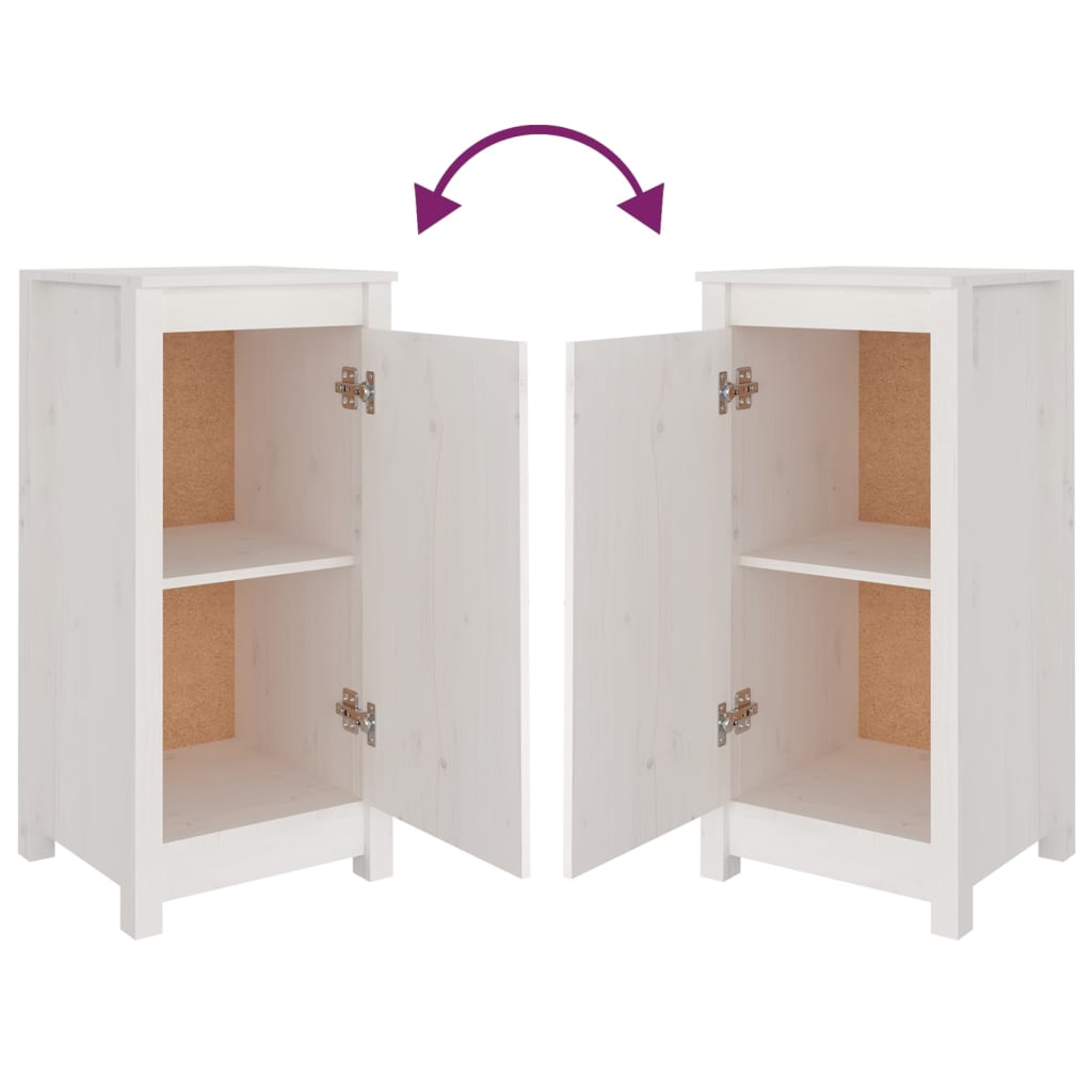 Dressoir 40X35X80 Cm Massief Grenenhout Wit
